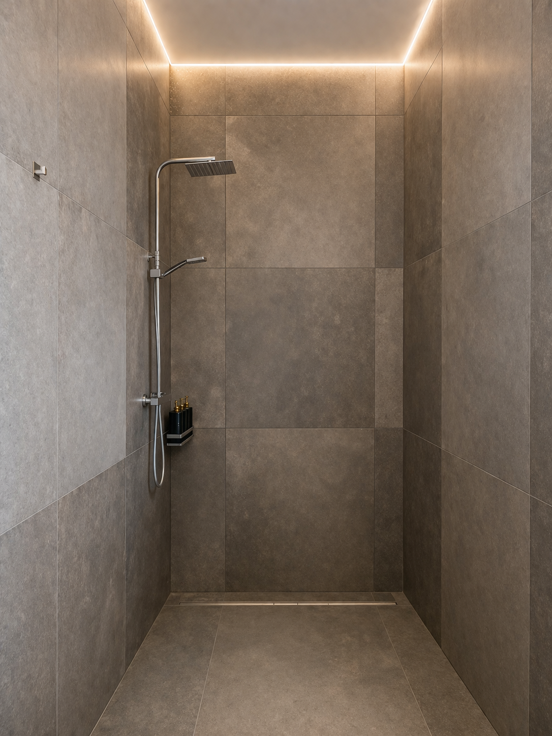 Doccia walk-in moderna del bagno di Villa Venezia