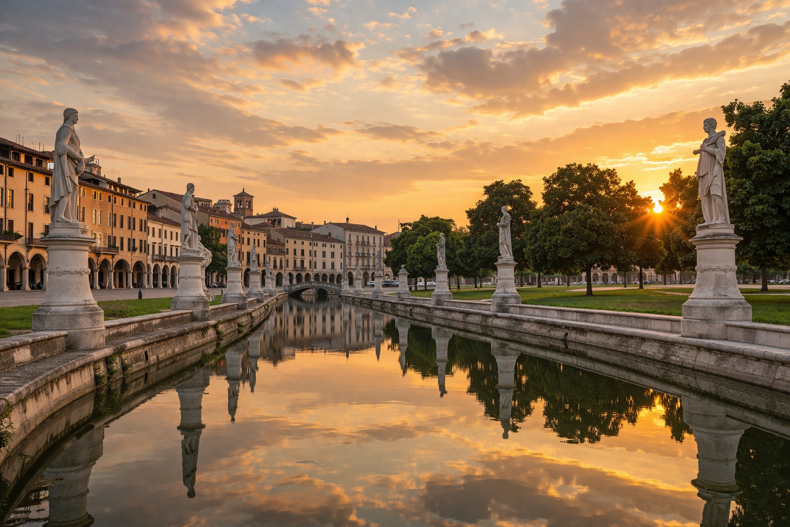 Tour privato a Padova con vista su Prato della Valle al tramonto