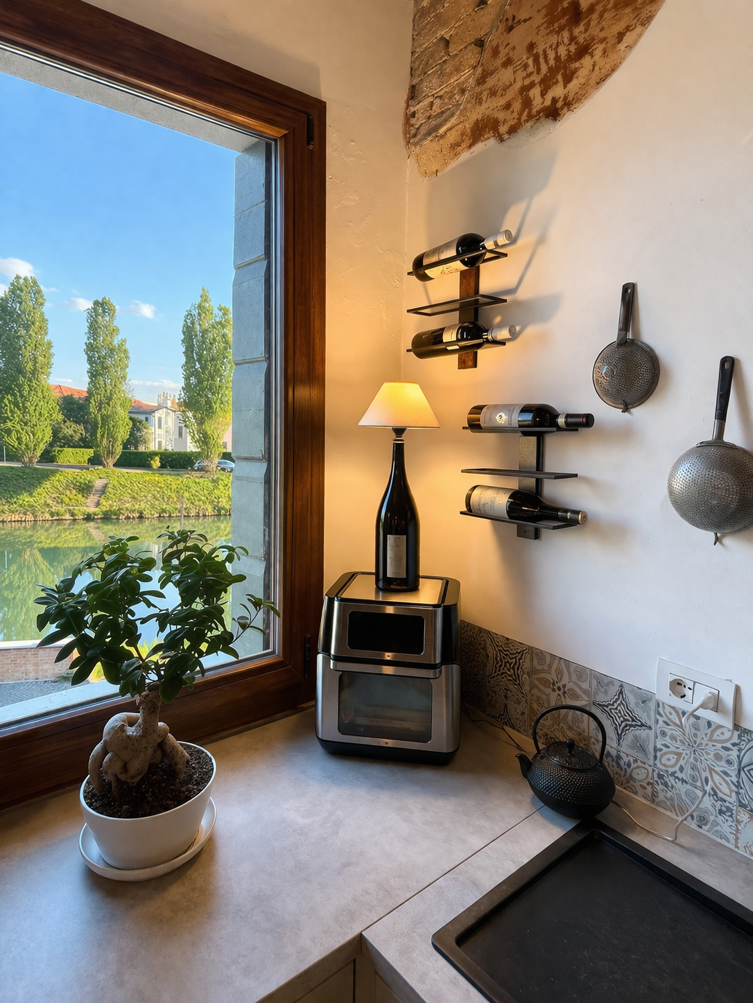 Vista sul fiume Brenta dalla finestra della cucina