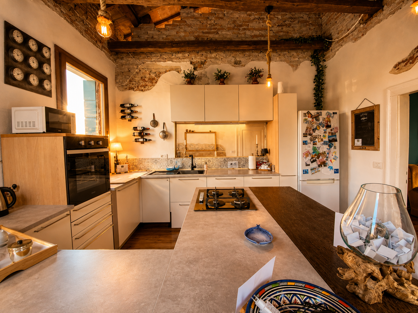 Cucina attrezzata dell'appartamento Villa Venezia sulla Riviera del Brenta